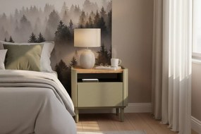 Noptieră Elivo 50 cm cu sertar pe picioare - eucalipt / stejar baltic dune