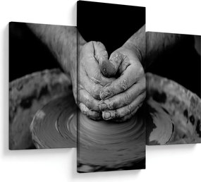 Tablou alb negru - producția de ceramică (90x60 cm)