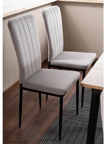 Scaun de bucaterie Wigo Velvet, gri deschis