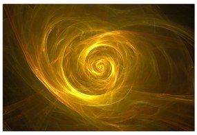 Tabloul cu spirala abstractă în galben (90x60 cm)