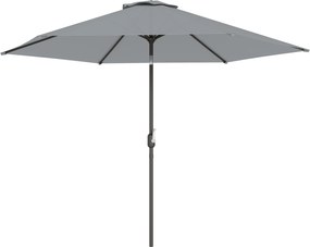 Outsunny Umbrelă de Grădină 3x3 m Înclinabilă cu Deschidere prin Manivelă, Umbrelă de Exterior cu Husă, Anti-UV 30+ din Metal și Poliester 180 g/㎡, Gri | Aosom Romania