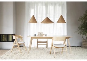 Masă de dining extensibilă cu blat cu aspect de lemn de frasin 190x90 cm Yumi - Rowico