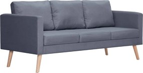 vidaXL Canapea cu 3 locuri, material textil, gri închis