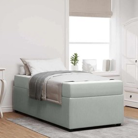 vidaXL Cadru de pat cu saltea Altele Gri deschis 90 x 200 cm Catifea