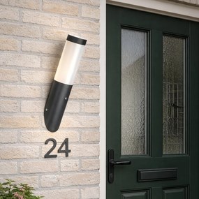 Lampa de perete exterioara moderna gri inchis IP44 cu senzor de crepuscul - Rox