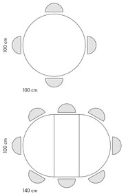 Masa rotunda extensibila Nada Ø 100 cm