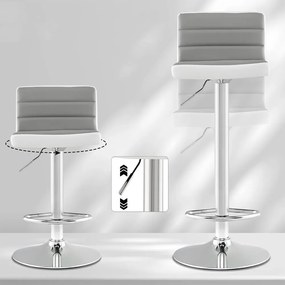 Set 2 scaune de bar reglabile, rotative, gri