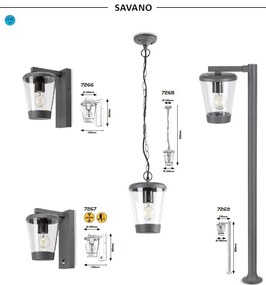 Aplice de perete pentru iluminat exterior design modern IP44 Savano antracit