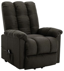 321385 vidaXL Fotoliu rabatabil cu ridicare pe verticală, maro închis, textil