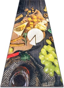 ANDRE 9009 covor lavabil Gustări bucatarie anti-alunecare - maro / galben