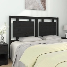 Tablie de pat, negru, 145,5x4x100 cm, lemn masiv de pin Negru, 145.5 x 4 x 100 cm, 1