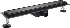 Set rigola dus cu capac scurgere negru mat Rune Alvis 80 cm