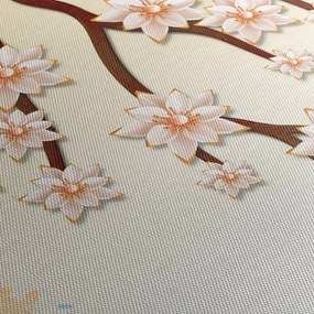 Tablou - Flori colorate pe ramuri (70x50 cm)