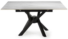 Masă de dining extensibilă cu blat din piatră cu blat suplimentar 90x150 cm Arlene – Marckeric