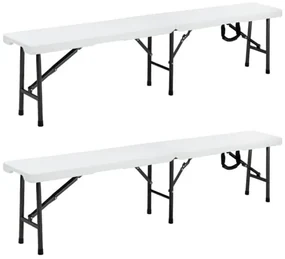 Deuba Set 2 banci rabatabile 180 cm - alb