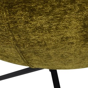 Fotoliu verde pivotant cu tapițerie din chenille Maudi – WOOOD