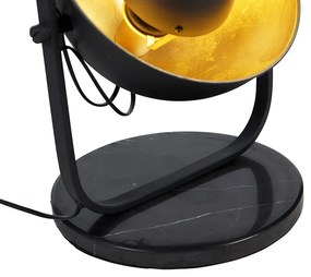 Lampă de podea industrială neagră cu auriu 3 lumini - Magnax