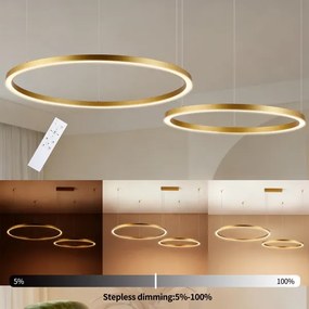 Brilagi - lustru LED dimmabil suspendat pe cablu PORTOFINO LED/98W/230V auriu + telecomandă