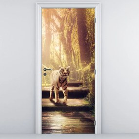 Fototapet pentru ușă - Tigrul în junglă (95x205cm)