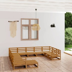 vidaXL Set mobilier de grădină, 12 piese, lemn masiv de pin