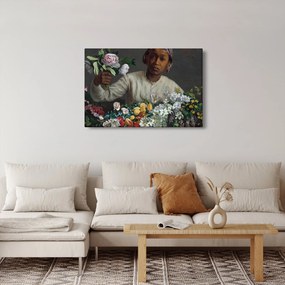 Tablou - Frédéric Bazille, Young Woman with Peonies, reproducere (90x60 cm)