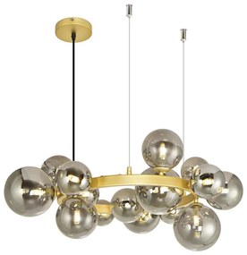 Lustră LED pe cablu Brilagi MILLA 15xG9/3W/230V auriu/fumuriu