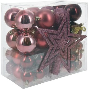 Set de ornamente de Crăciun Trim 54 buc,  roz închis