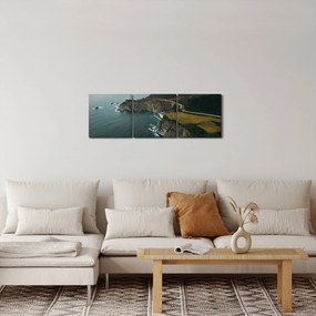 Tablou - Stânci în ocean (cu ceas) (90x30 cm)