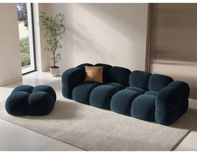 Taburet albastru închis cu tapițerie din catifea Loretto – Cosmopolitan Design