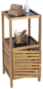 Dulap de baie negru/în culoare naturală jos, îngust din lemn de acacia 39,5x86 cm Fondi – Wenko