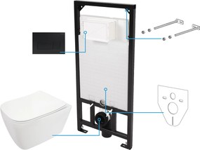 Deante Hiacynt New set cadru și vas wc, capac+ buton de spălare CDY_N6ZPW