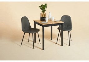 Masă dining din lemn de pin cu structură neagră Bonami Essentials Sydney, 70 x 70 cm