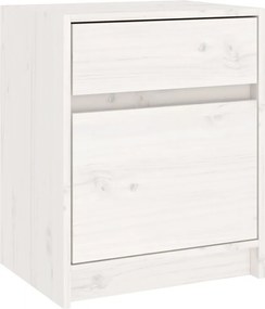 vidaXL Noptieră, alb, 40x31x50 cm, lemn masiv de pin