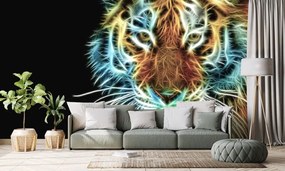 Tapet cap de tigru într-un design abstract