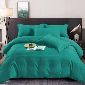 Lenjerie de pat 2 persoane, bumbac Damasc, 6 piese, uni, SSD35