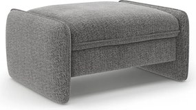 Taburet gri închis cu tapițerie din chenille Georgia – Micadoni