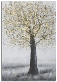 Tablou decorativ multicolor din lemn de Pin si panza, 80x3,8x120 cm, Tree Mauro Ferretti