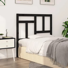 Tablie de pat, negru, 105,5x4x100 cm, lemn masiv de pin 1, Negru, 105.5 x 4 x 100 cm