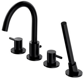 Baterie cada - dus Omnires Y 4 orificii negru mat cu set de dus