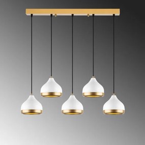 Lustră pe cablu YILDO 5xE27/40W/230V alb/auriu