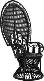 Fotoliu de exterior negru, din rattan, Regalys