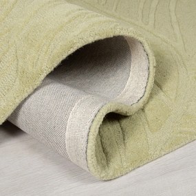Covor verde rotund din lână ø 160 cm Lino Leaf – Flair Rugs