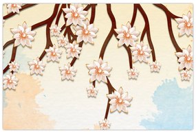 Tablou - Flori colorate pe ramuri (90x60 cm)