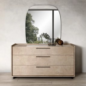 Comodă lemn masiv Sable cu 3 sertare, 150 × 51 × 78 cm