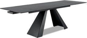 Masa extensibila SALVADORE CERAMIC, gri/negru mat, sticla securizata/c