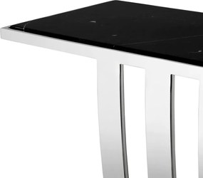 Consola eleganta cu blat din marmura neagra Beau Deco Stainless Steel 106336 HZ