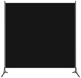 Paravan de camera cu 1 panou, negru, 175 x 180 cm Negru, 1, 175 x 180 cm