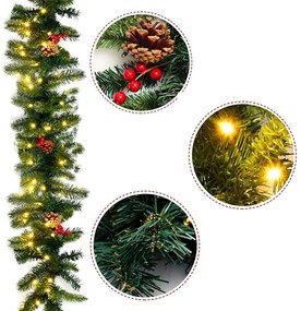 Ghirlandă de Crăciun cu 100 de lumini LED calde, 2,7 m