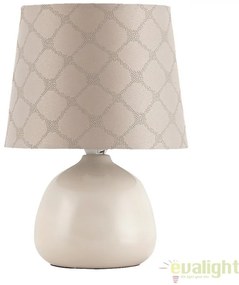 Veioza, lampa de masa, finisaj bej, diametru 18cm, Ellie 4380 RX