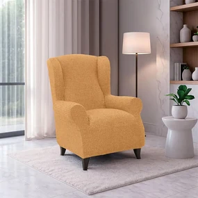 Huse super elastice RUBINIA aurii fotoliu clasic (l. 70 - 95 cm)